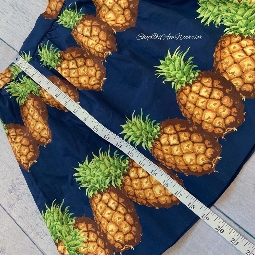 J.Crew NWT navy blue pineapple print a-line mini skirt Shop@iAmWarrior